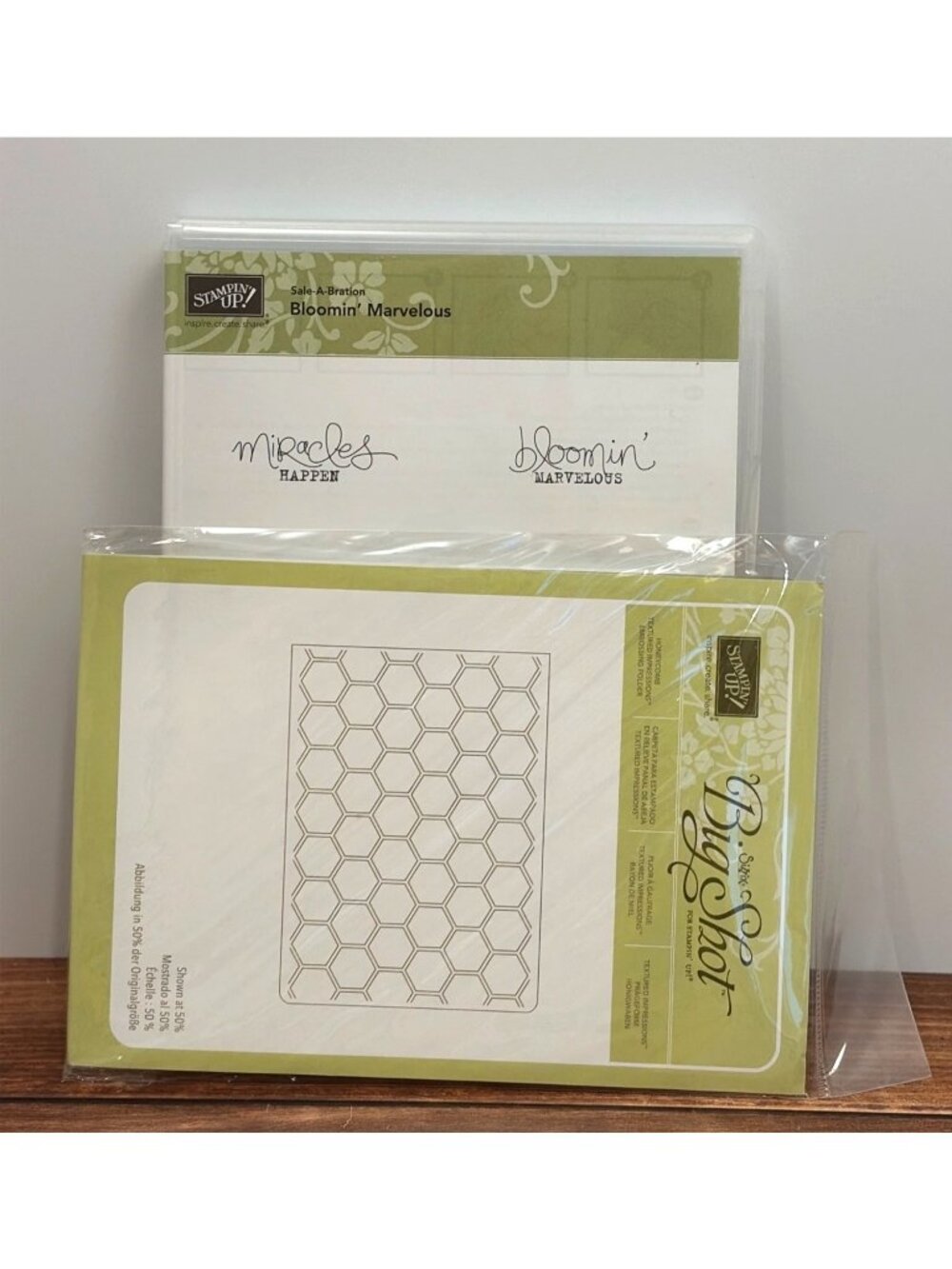BNDL STAMPIN UP 129654 BLOOMIN MARVELOUS STAMPS & 129378 HONEYCOMB EMBOSSING FOL